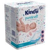 Kindii Pure &amp; Soft, tampoane pentru copii, de unică folosință, 60 cm x 60 cm, 10 bucăți