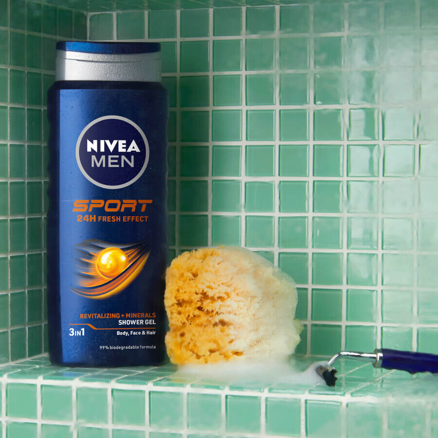 Nivea Men, 3 in 1 shower gel for face, body and hair, Sport, 250 ml