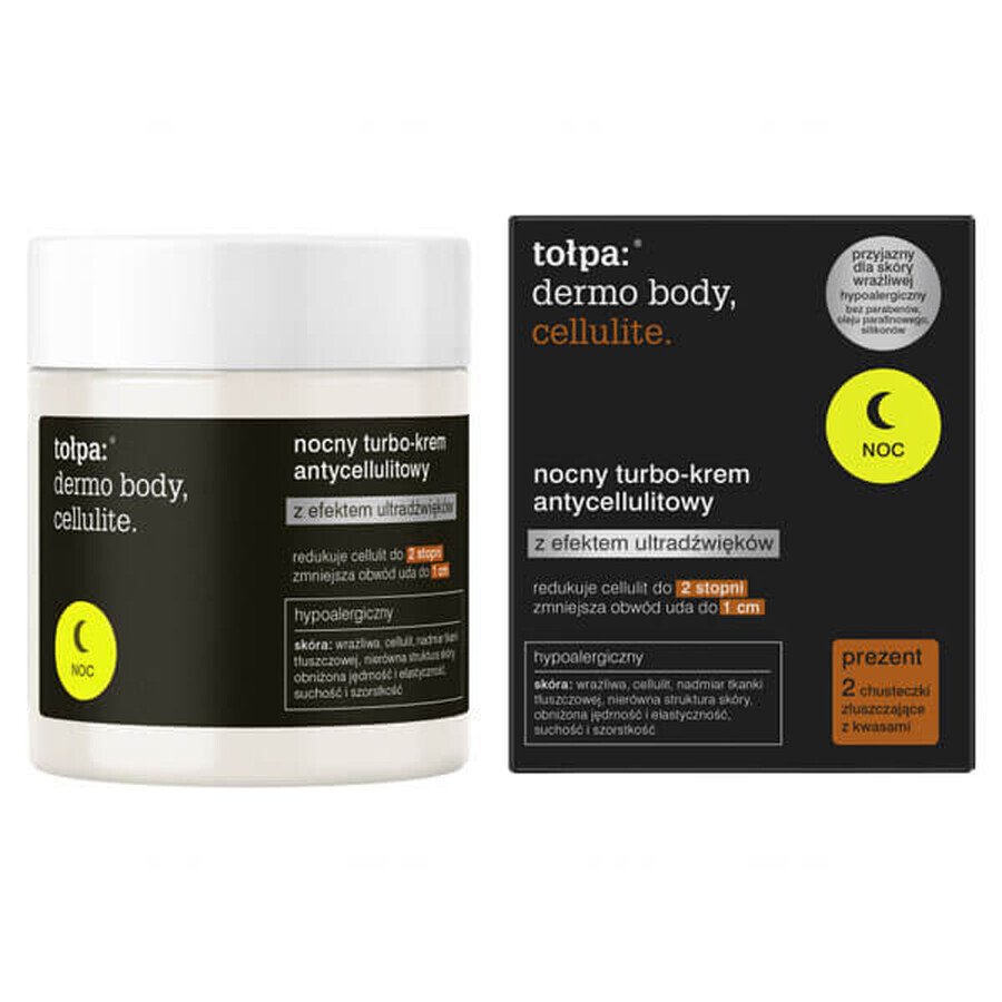 Tolpa Dermo Body Cellulite, crème anti-cellulite nuit turbo avec effet ultrason, 250 ml