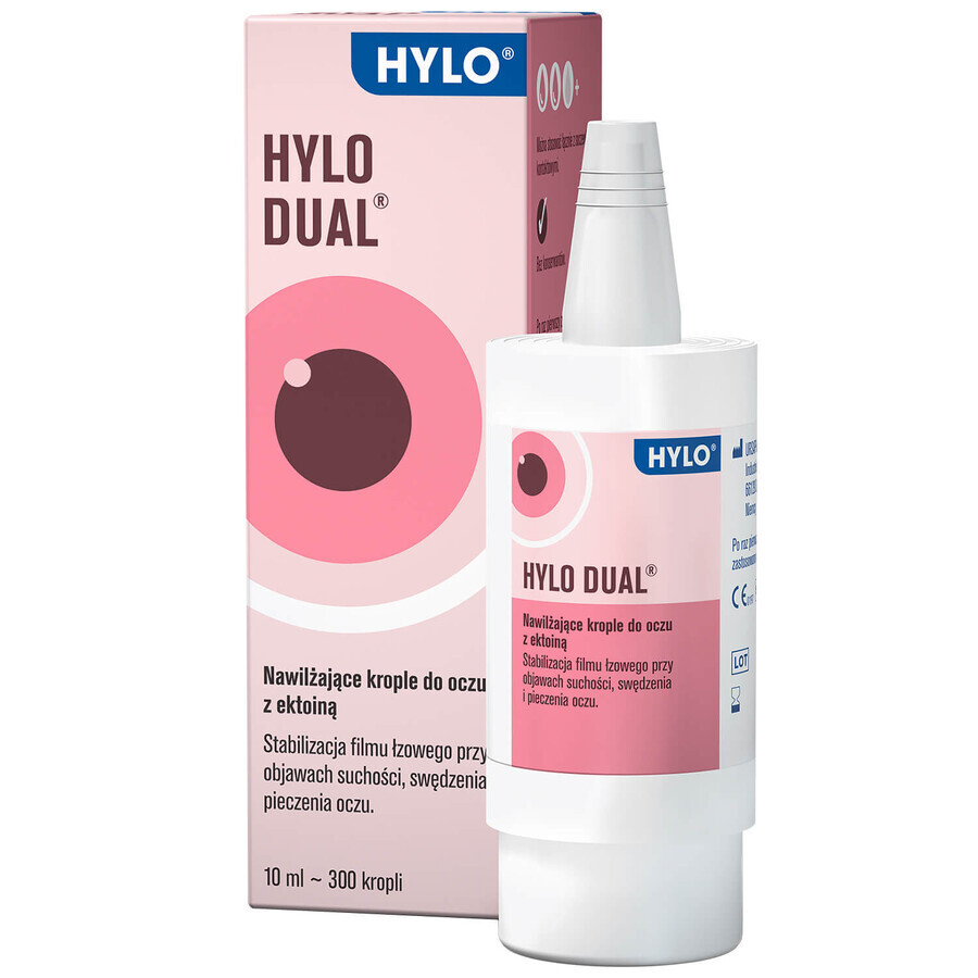 Hylo Dual, hydraterende oogdruppels met ectoïne, zonder bewaarmiddelen, 10 ml