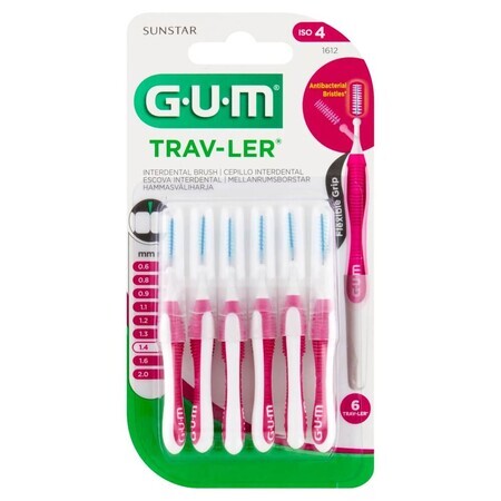 Sunstar Gum Trav-Ler, cepillo para espacios interdentales, 1,4 mm, 6 piezas