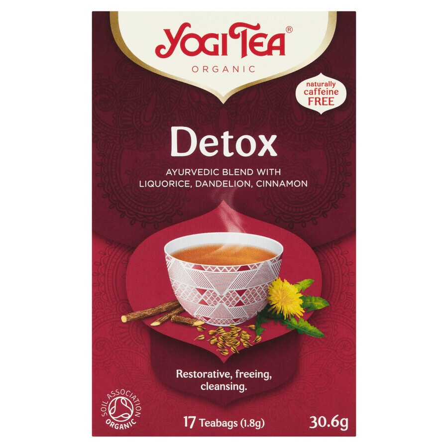 Yogi Tea Detox, té detox orgánico, 1,8 g x 17 sobres