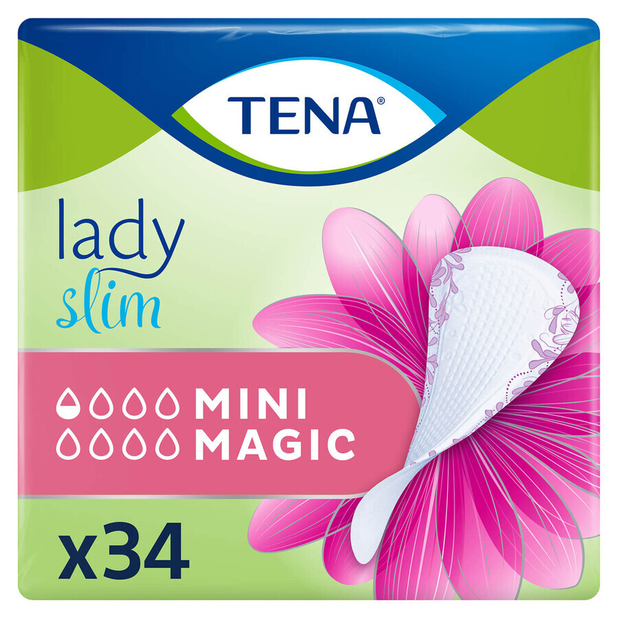 Tena Lady Slim, tălpi urologice, Mini Magic, 34 bucăți