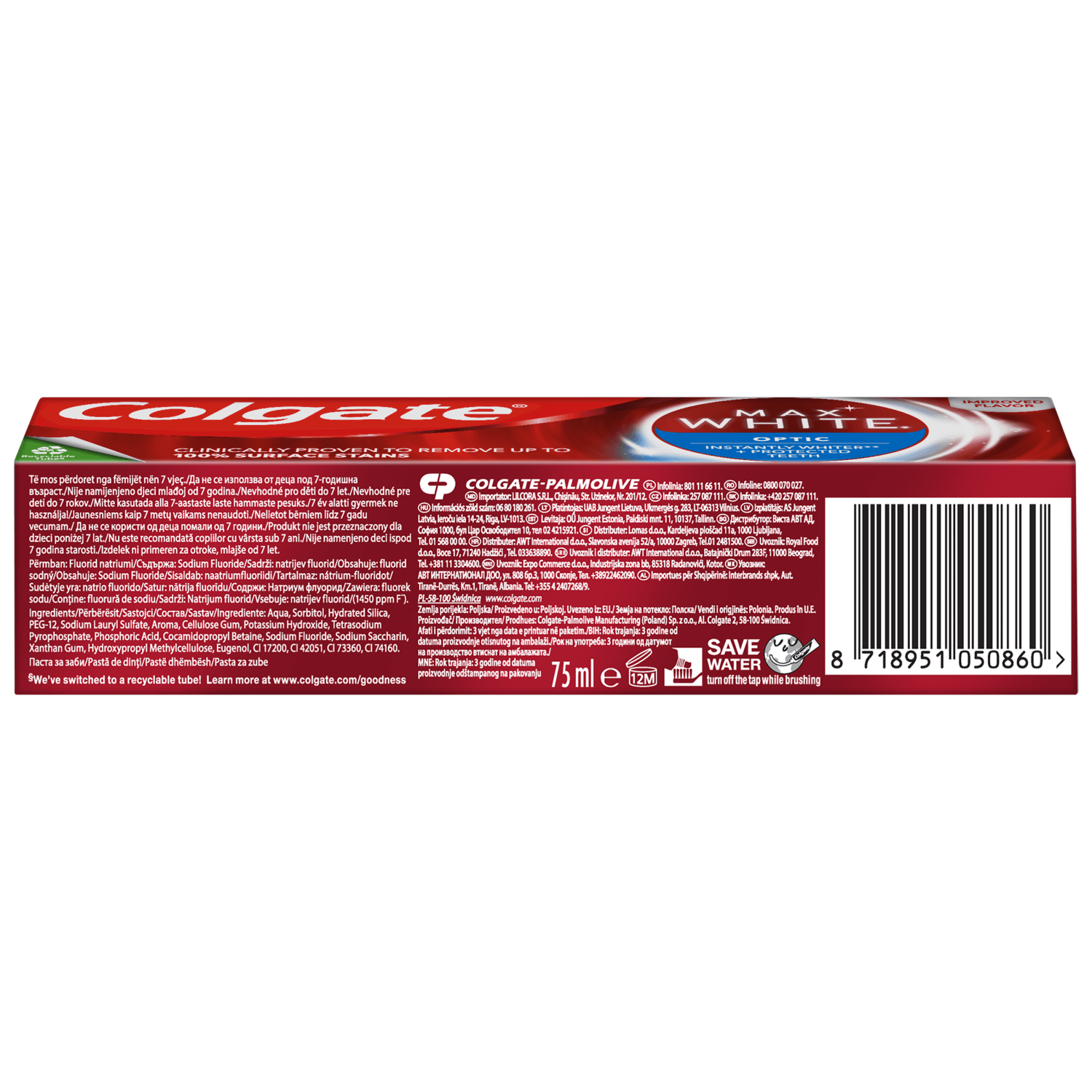 Colgate Max White One Optic pastă de dinți, albire, 75 ml