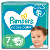 Pampers Active Baby, couches, taille 7, 15+ kg, 40 pcs