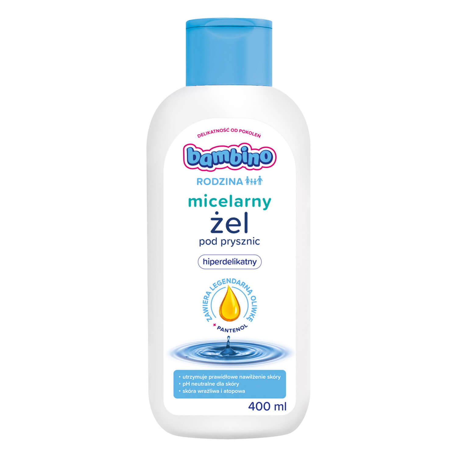 Bambino Family, gel de duș micelar, hiper-delicat, de la 3 ani, 400 ml