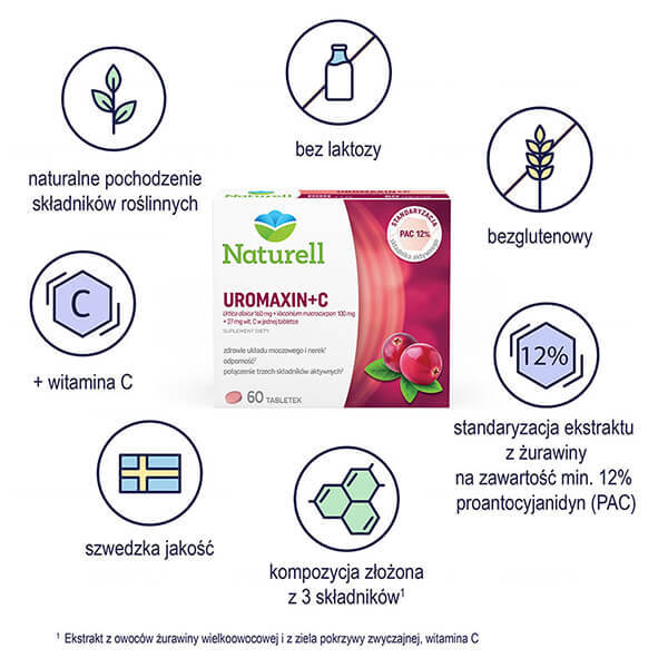 Naturell Uromaxin + C, 60 comprimate