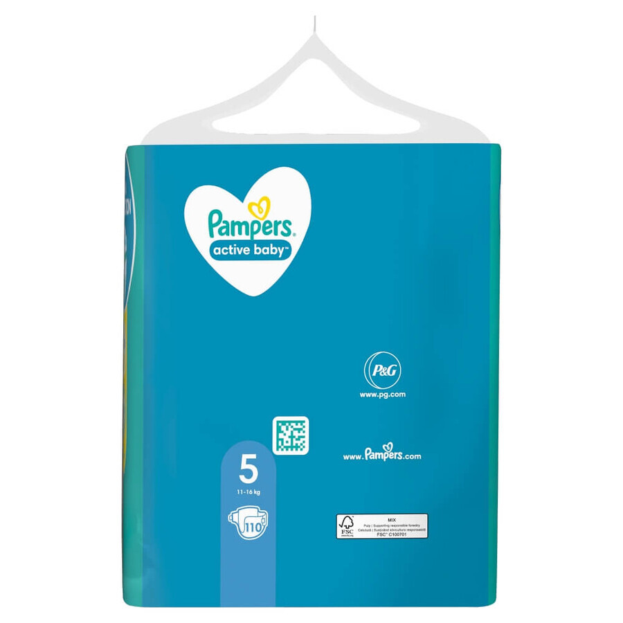 Pampers Active Baby, couches, taille 5, 11-16 kg, 110 pcs