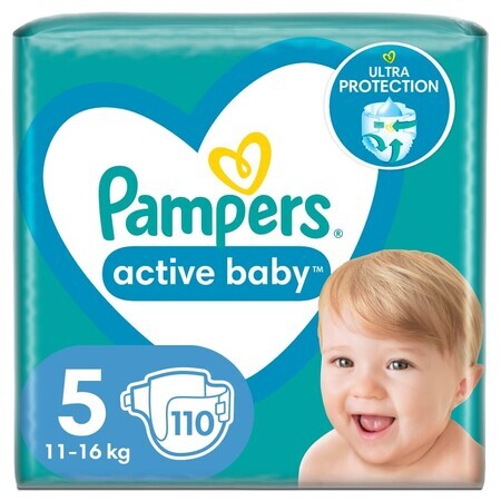 Pampers Active Baby, couches, taille 5, 11-16 kg, 110 pcs