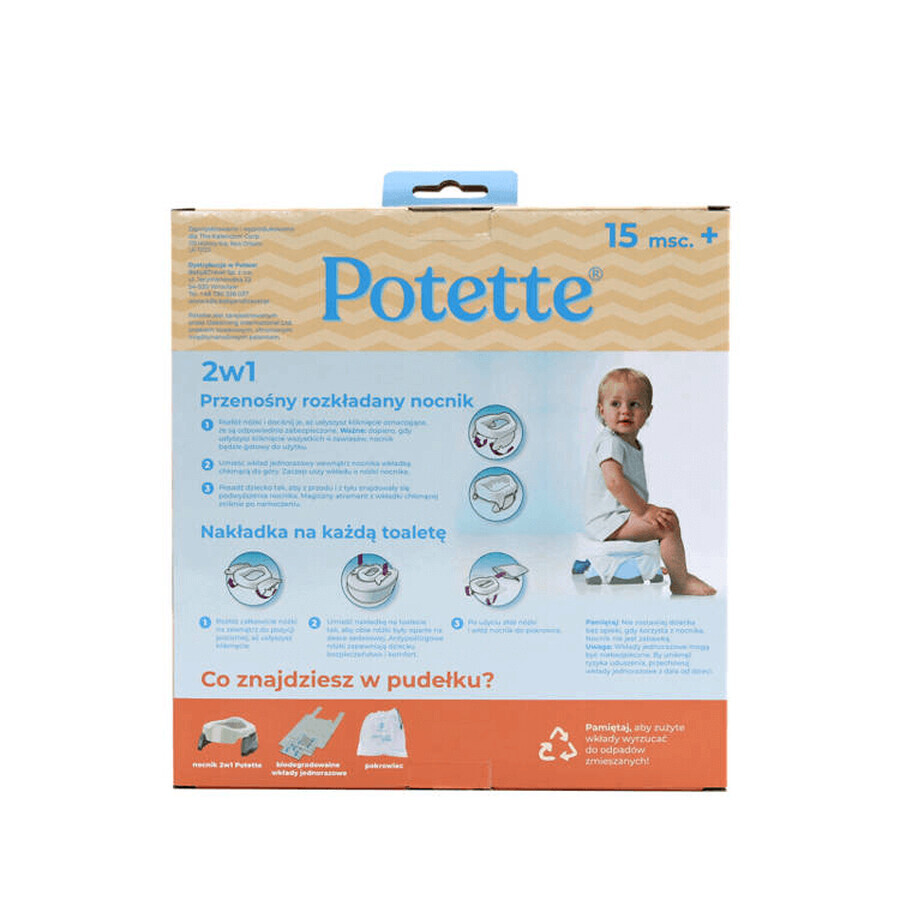 Potette Plus, 2-in-1 baby potty and toilet seat, gray and white, 1 pc