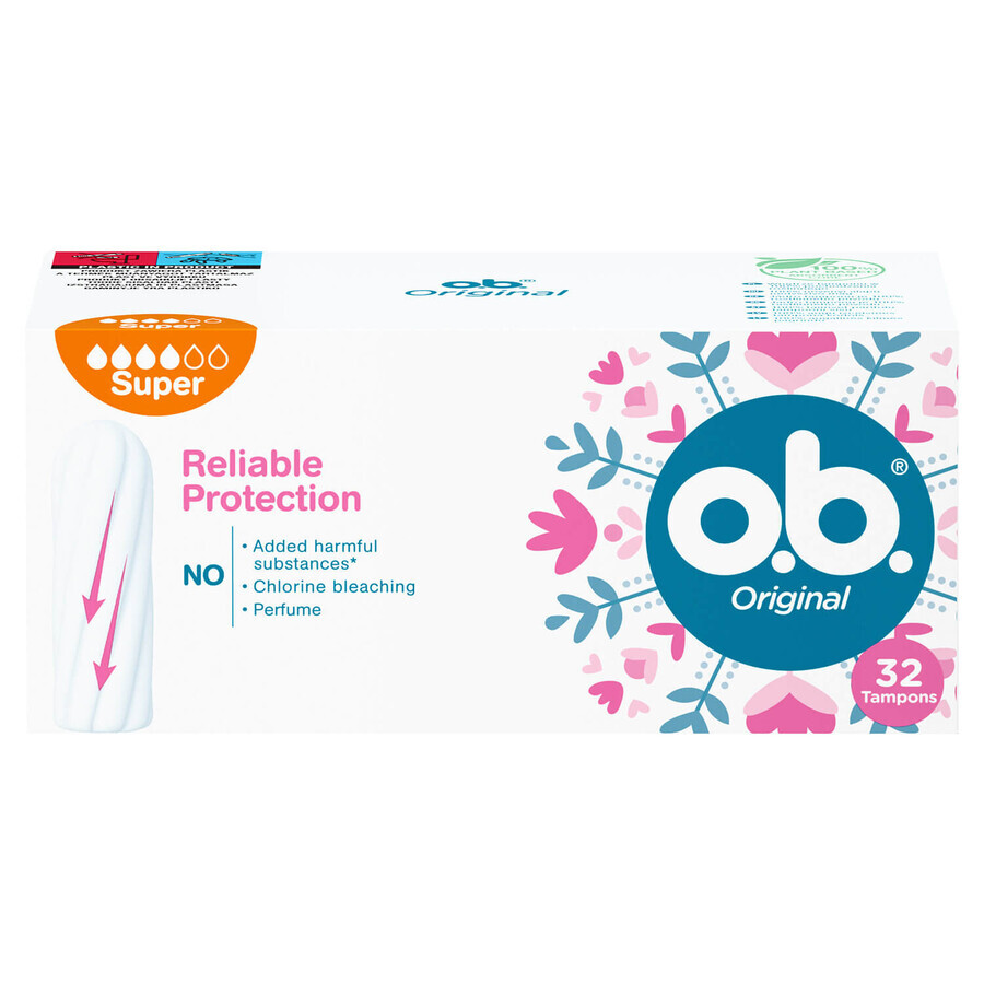 OB Original, sanitary pads, Super, 32 pcs