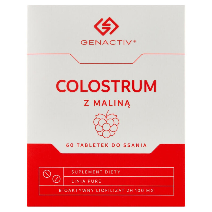 Genactiv Colostrum cu zmeură, 60 de pastiluțe