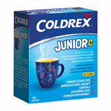 Coldrex Junior C 300 mg + 20 mg +5 mg, pulbere pentru soluție orală pentru copii cu vârsta între 6-12 ani, aromă de lămâie, 10 plicuri