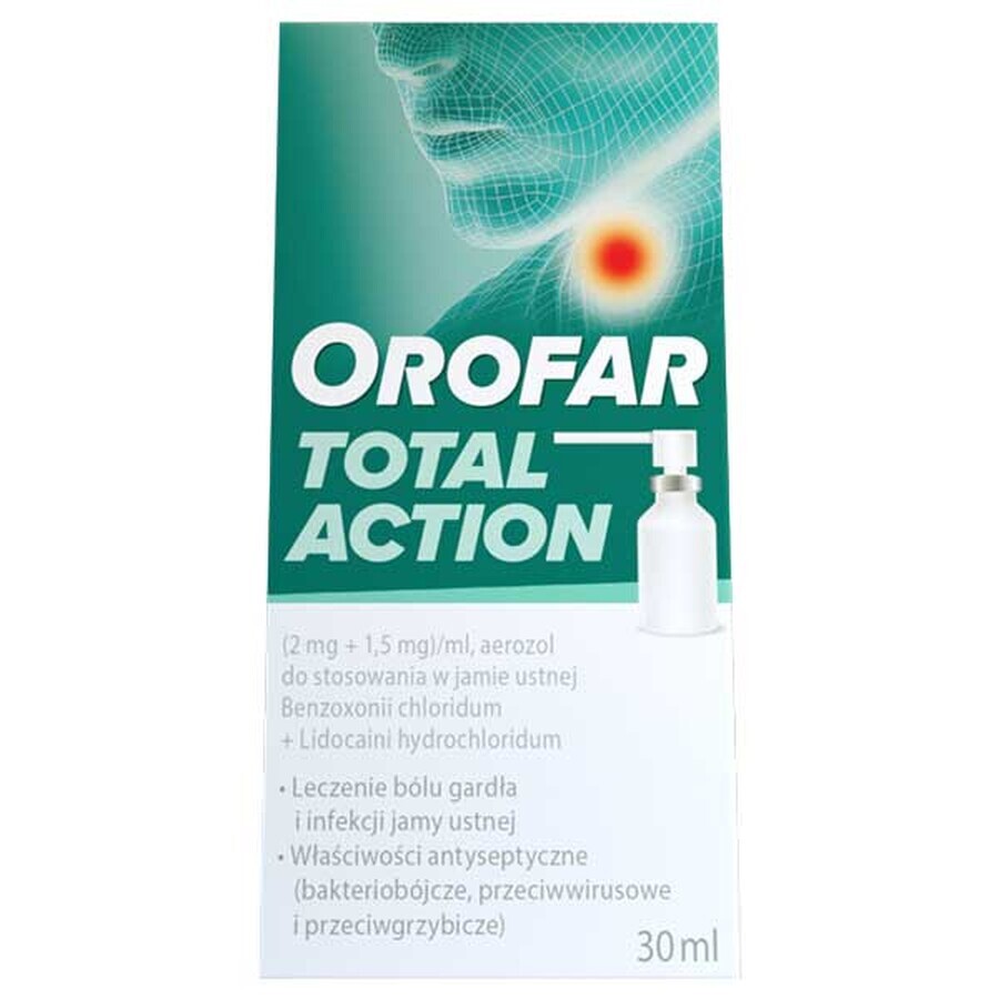 Orofar Total Action (2 mg + 1,5 mg)/ml, spray oral, 30 ml