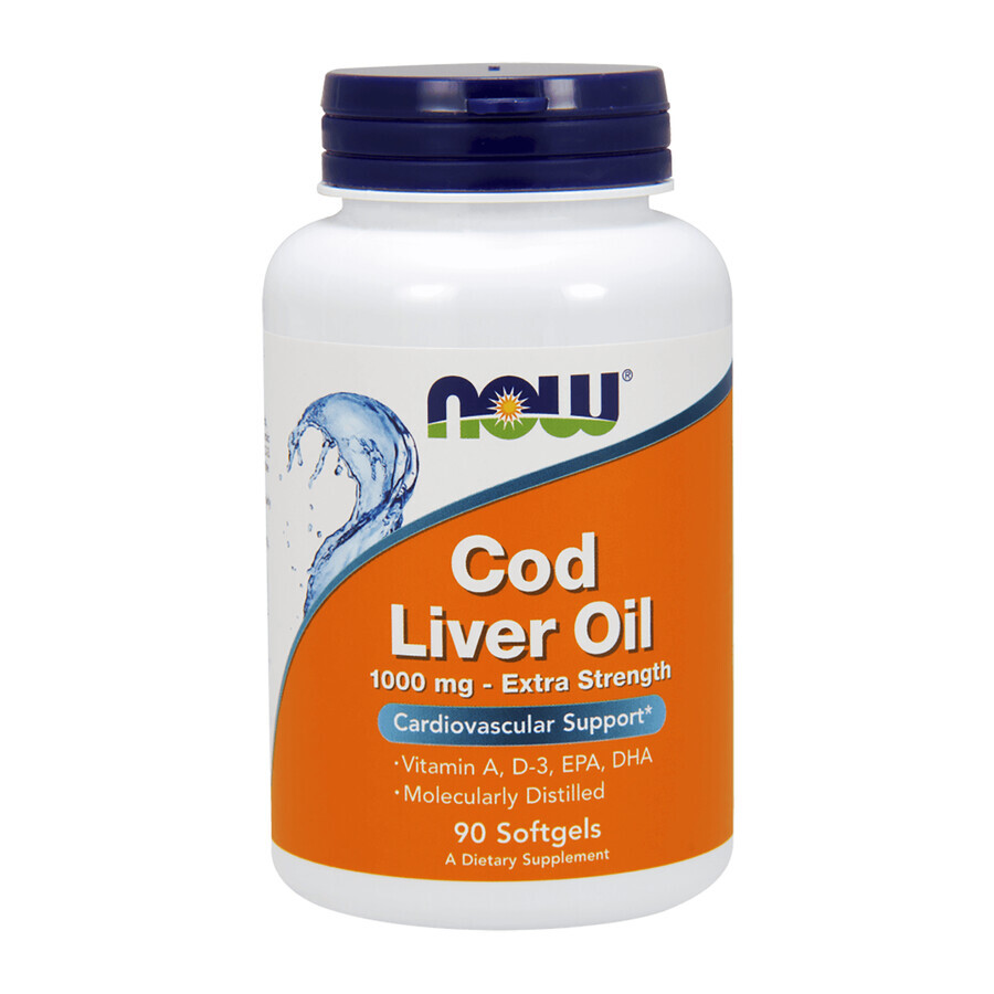 Now Foods Cod Liver Oil, ulei de ficat de cod, 90 capsule