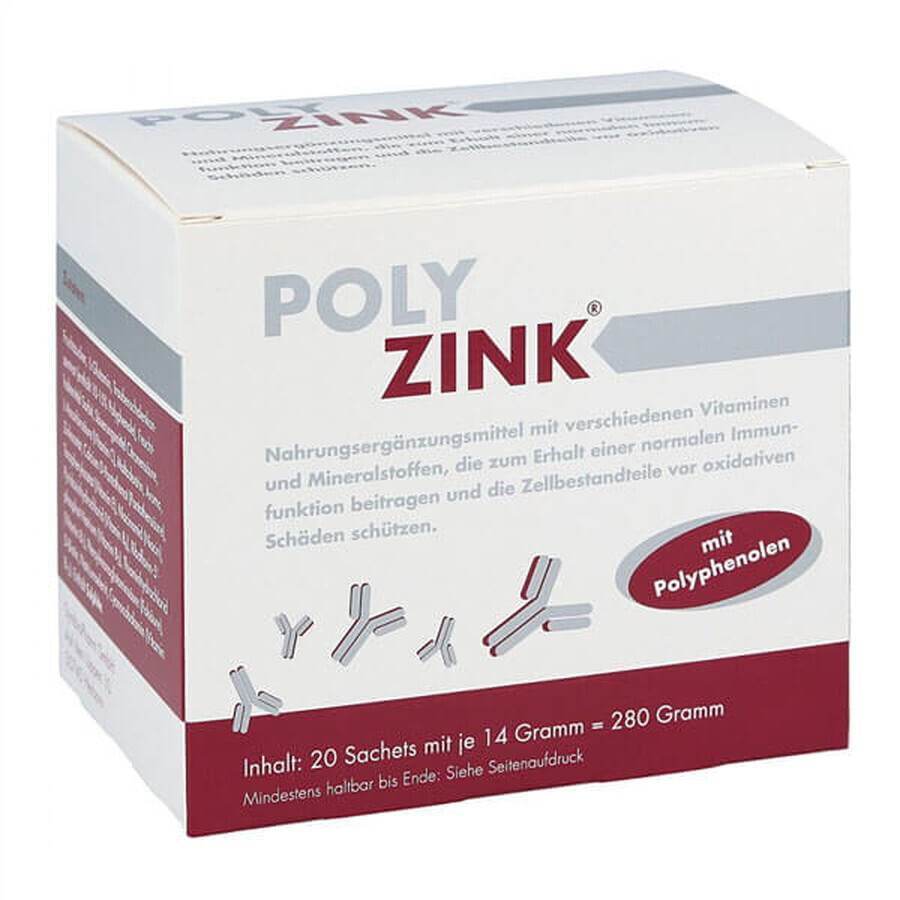 PolyZink, vitamins and minerals, 14 gx 20 sachets