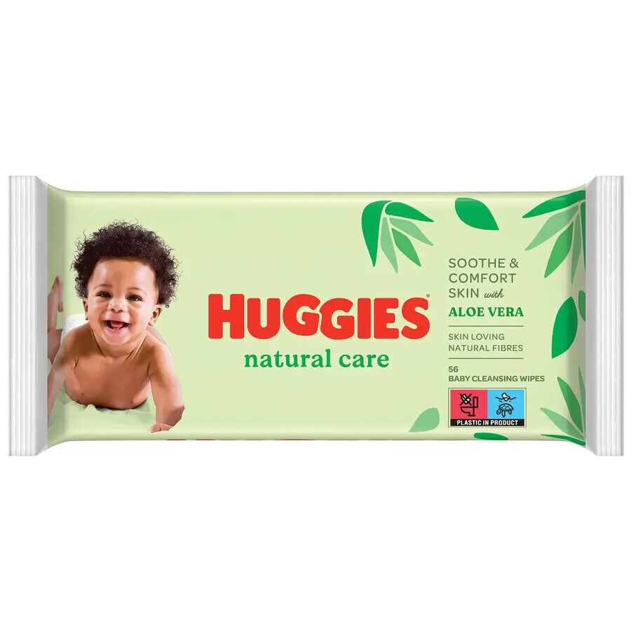 Huggies Natural Care, șervețele umede, 3 x 56 bucăți