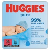 Huggies Pure, vochtige babydoekjes, 3 x 56 stuks