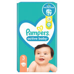 Pampers Active Baby, couches, taille 3, 6-10 kg, 66 pcs