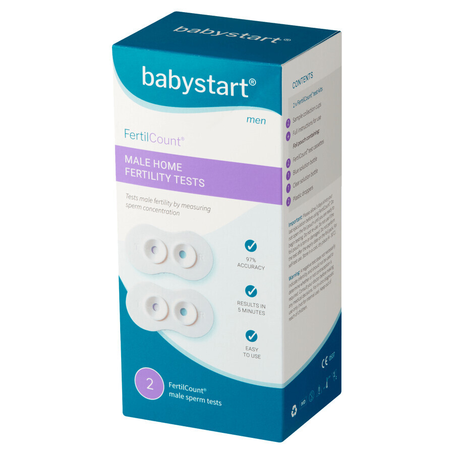 Babystart, FertilCount, test de fertilitate pentru bărbați, 2 unități