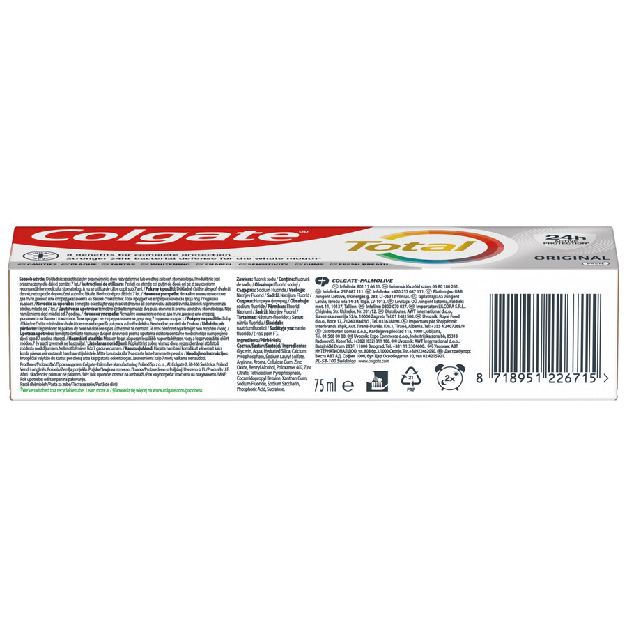 Colgate Total Original, pastă de dinți, 75 ml