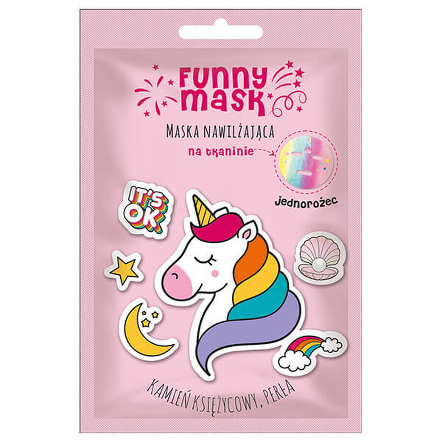 Marion Funny Mask, mască facială hidratantă pe țesătură, Unicorn, 1 buc