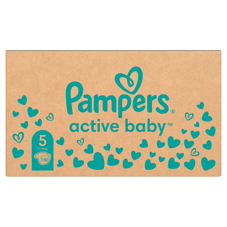 Pampers Active Baby, couches, taille 5, 11-16 kg, 150 pcs