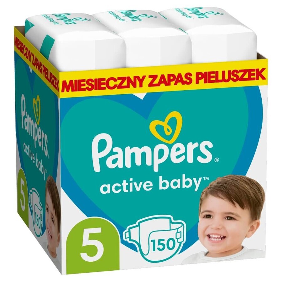 Pampers Active Baby, couches, taille 5, 11-16 kg, 150 pcs