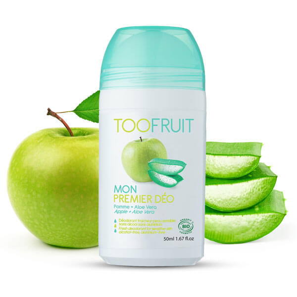 Toofruit, deodorant antibacterian într-o bilă pentru copii, măr și aloe vera, 50 ml