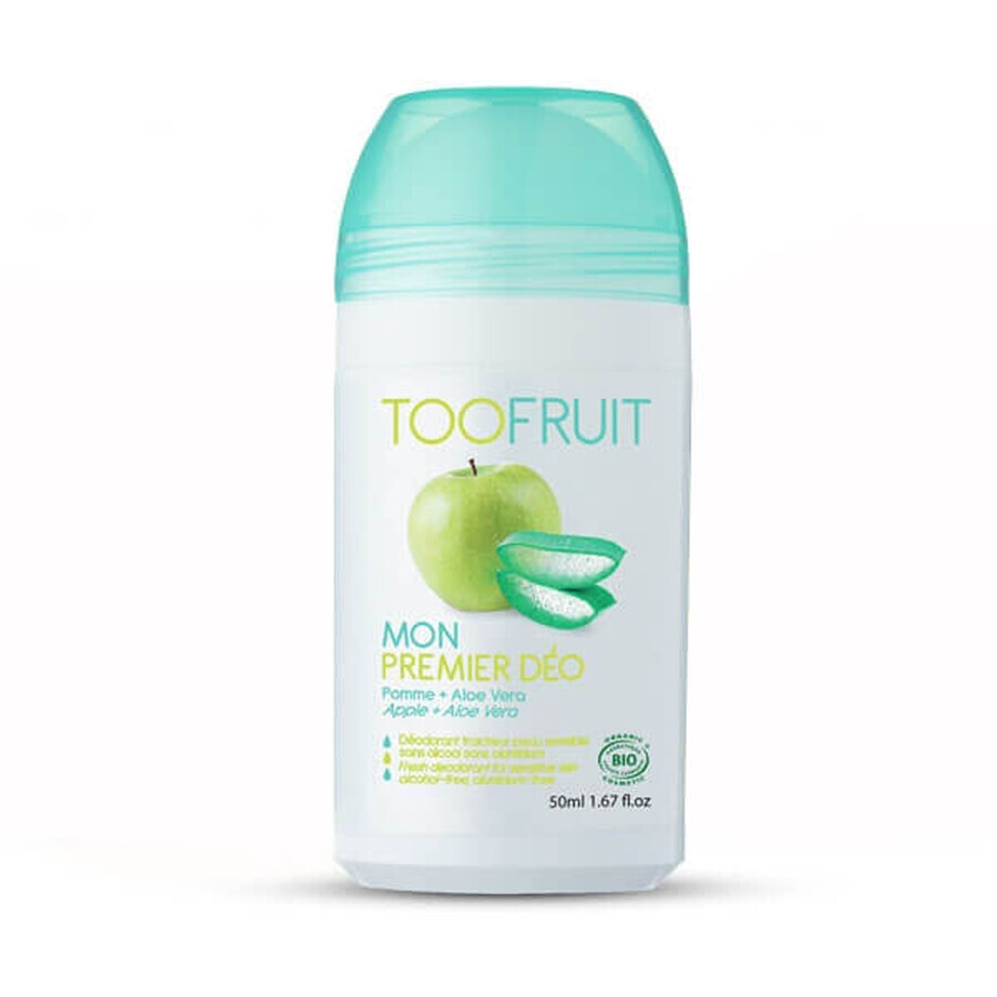 Toofruit, deodorant antibacterian într-o bilă pentru copii, măr și aloe vera, 50 ml