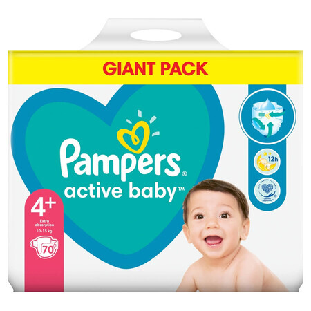 Pampers Active Baby, couches, taille 4+, 10-15 kg, 70 pcs