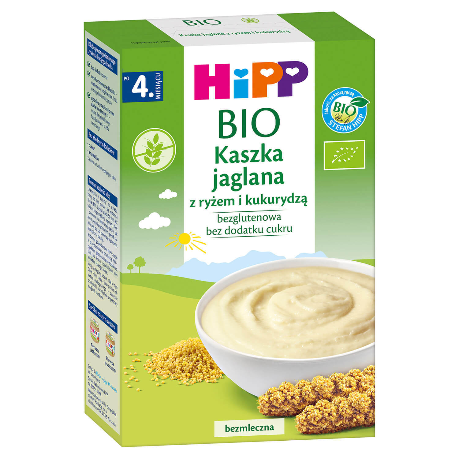 HiPP Bio terci de mei cu orez și porumb, fără lapte, fără gluten, fără zahăr adăugat, după 4 luni, 200 g