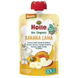 Holle, Banana Lama tub mousse de fructe, banane, mere, mango, caise BIO, după 6 luni, 100 g