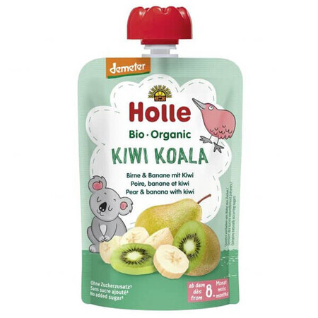 Holle, Fruitmousse in een tube, Kiwi Koala, peer, banaan met kiwi, na 8 maanden, 100 g