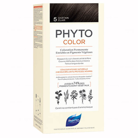 Phyto Color, vopsea de păr, 5 castan deschis, 50 ml