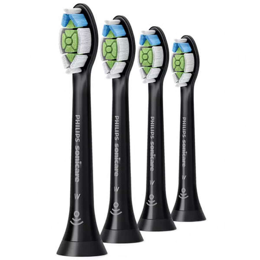 Philips, vârfuri de schimb pentru periuța de dinți sonică Sonicare W2 Optimal White, HX6064/11, negru, 4 bucăți