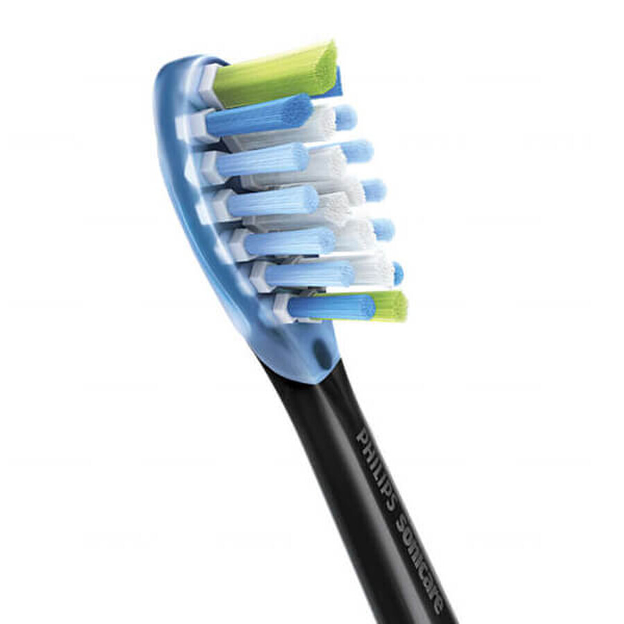 Philips, vârfuri de schimb pentru periuța de dinți sonică Sonicare C3 Premium Plaque Defence, HX9044/33, negru, 4 bucăți