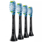 Philips, vârfuri de schimb pentru periuța de dinți sonică Sonicare C3 Premium Plaque Defence, HX9044/33, negru, 4 bucăți