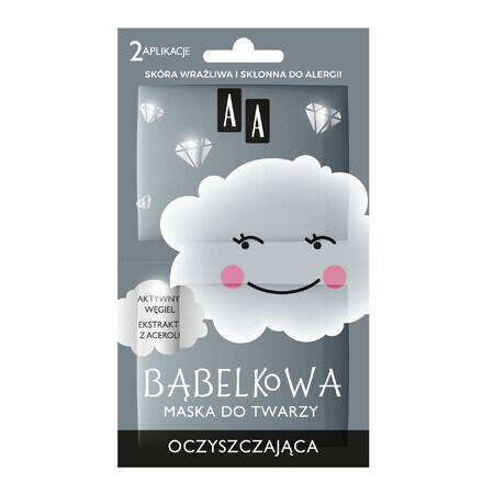 AA Bubble Face Mask, reinigend, Aktivkohle + Acerola-Extrakt, 2 x 4 g