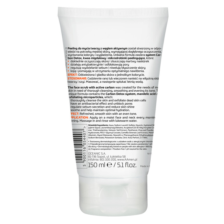 AA Men Carbon Care, scrub facial cu carbon, 150 ml