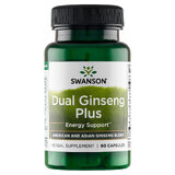 Swanson Dual Ginseng Plus, 60 capsule