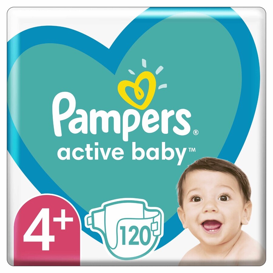 Pampers Active Baby, couches, taille 4+, 10-15 kg, 120 pcs