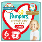 Pampers Premium Care Pants, couches, taille 6, 15+ kg, 31 pcs