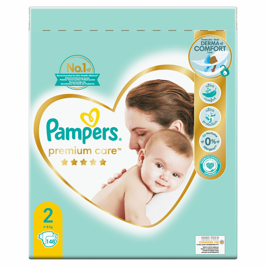 Pampers Premium Care, couches, taille 2, 4-8 kg, 148 pcs