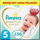 Pampers Premium Care, couches, taille 5, 11-16 kg, 136 pièces