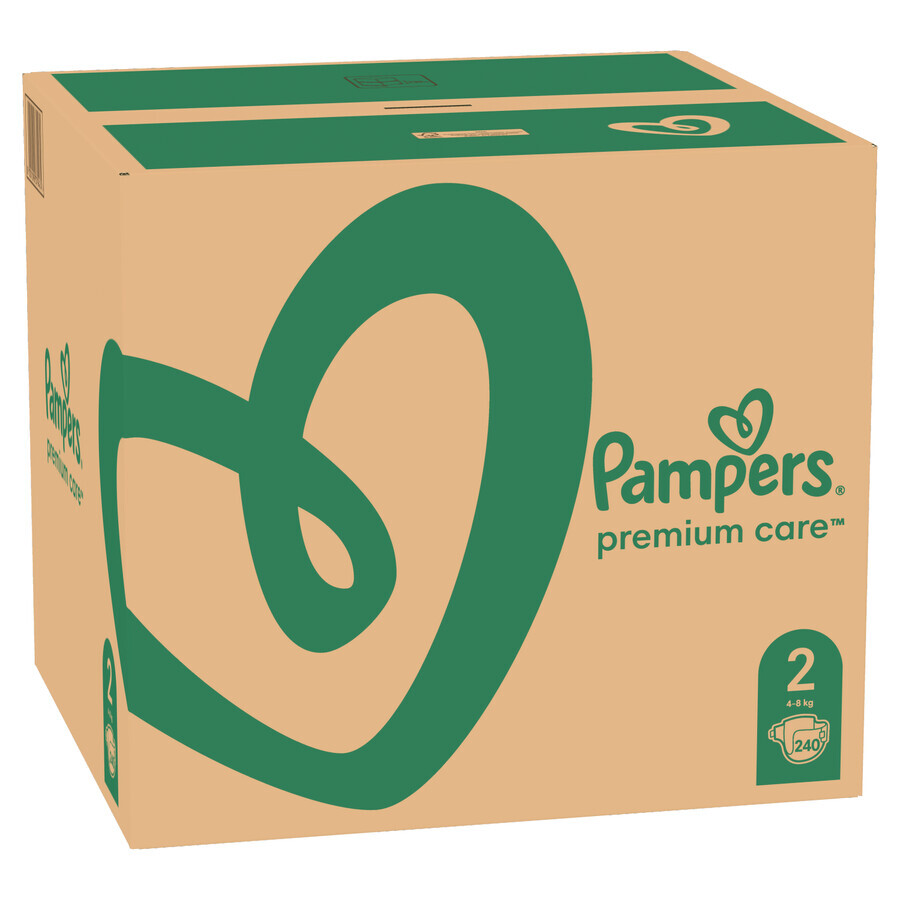 Pampers Premium Care, pañales talla 2, 4-8 kg, 240 piezas