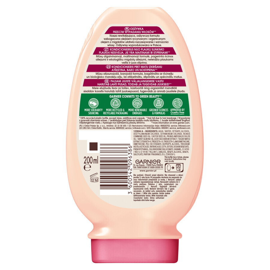 Garnier Botanic Therapy, après-shampoing, huile de ricin et amandes, 200 ml