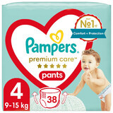 Pampers Premium Care Pants, couches, taille 4, 9-15 kg, 38 pcs