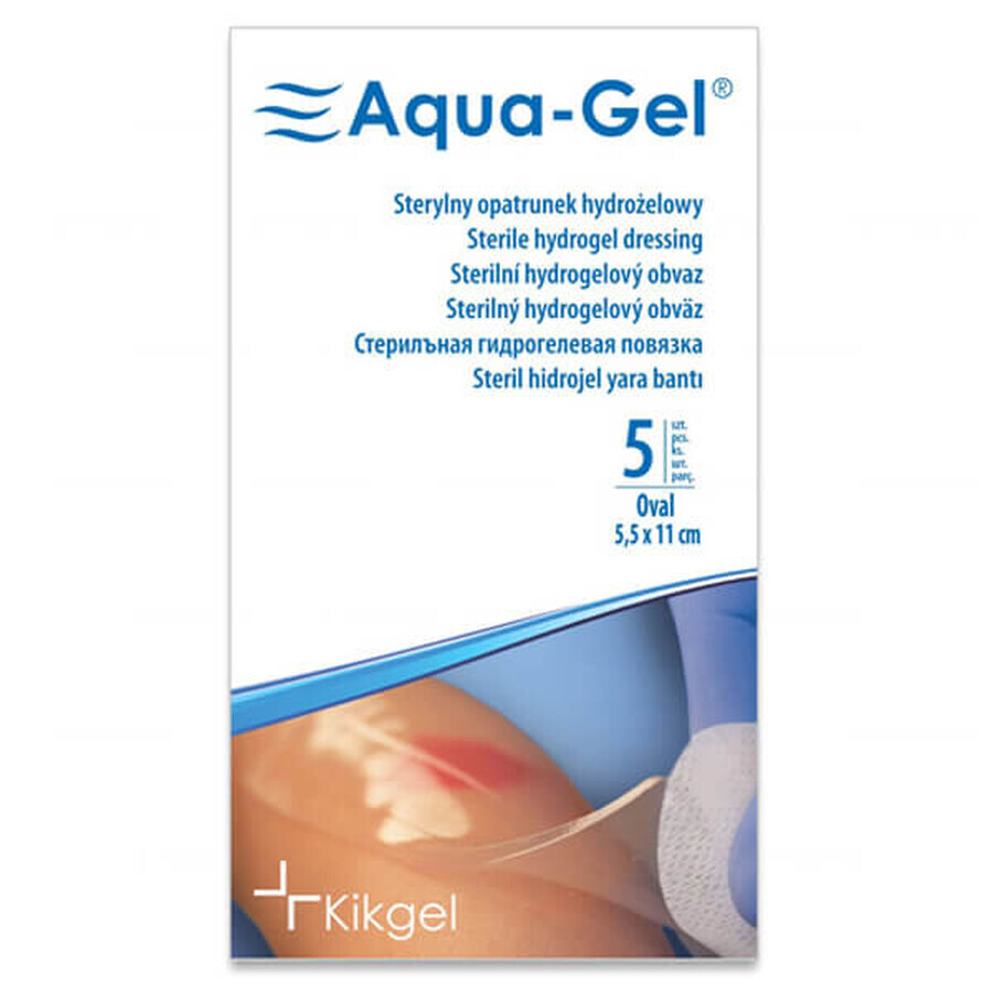 Aqua-Gel, pansament steril din hidrogel, 5,5 cm x 11 cm, 1 buc