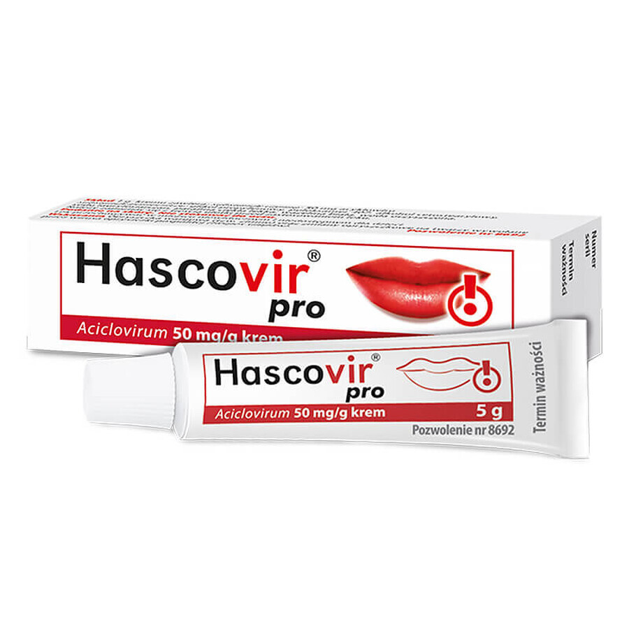 Hascovir Pro 50 mg/g, cremă, 5 g